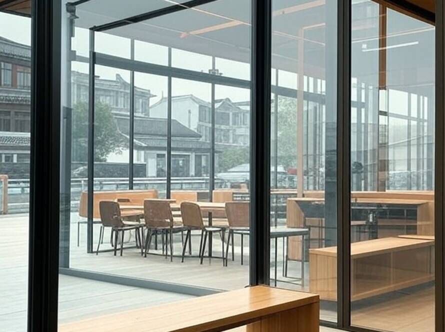 Café inovador on-site revelado por arquitetos em Zhejiang, China, com arquitetura moderna e integrada.