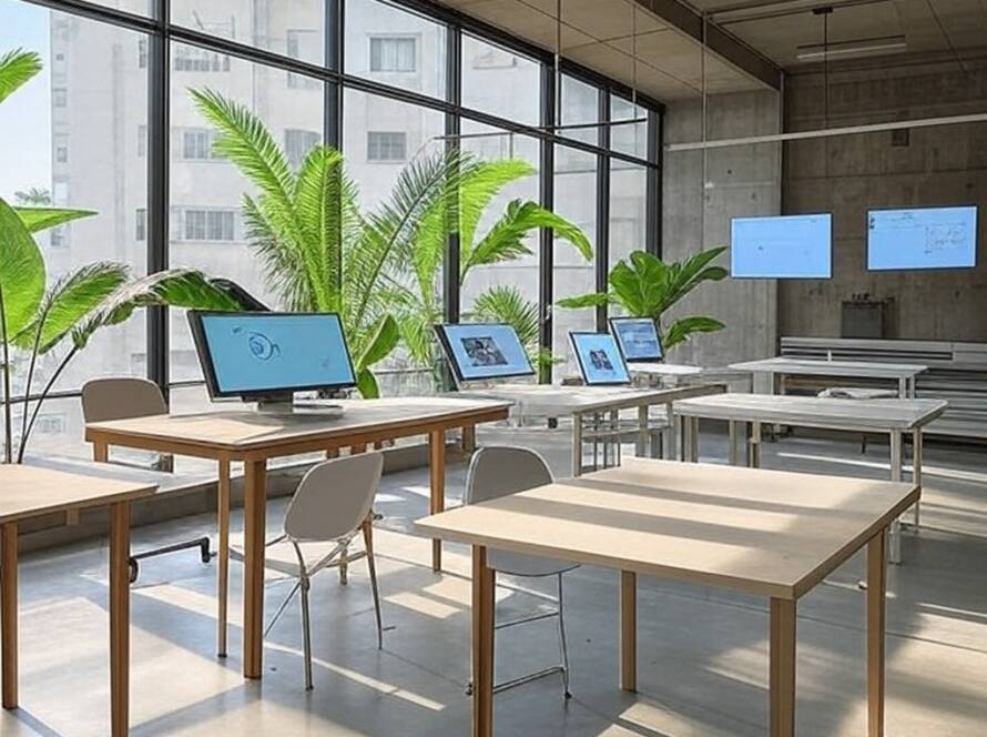 Estúdio de design moderno no Brasil com protótipos inovadores, representando designers emergentes para 2026.