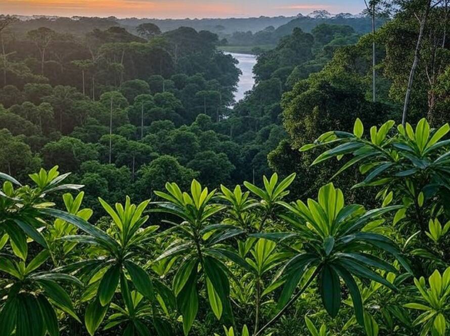 Paisagem natural da floresta amazônica brasileira, inspirada em wallpaper de desktop para janeiro de 2026.