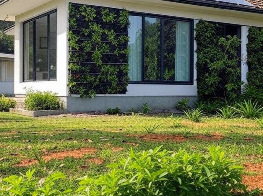 Casa dos anos 1990 transformada em retiro sustentável Alder House, com painéis solares e jardim ecológico em São Paulo, Brasil.