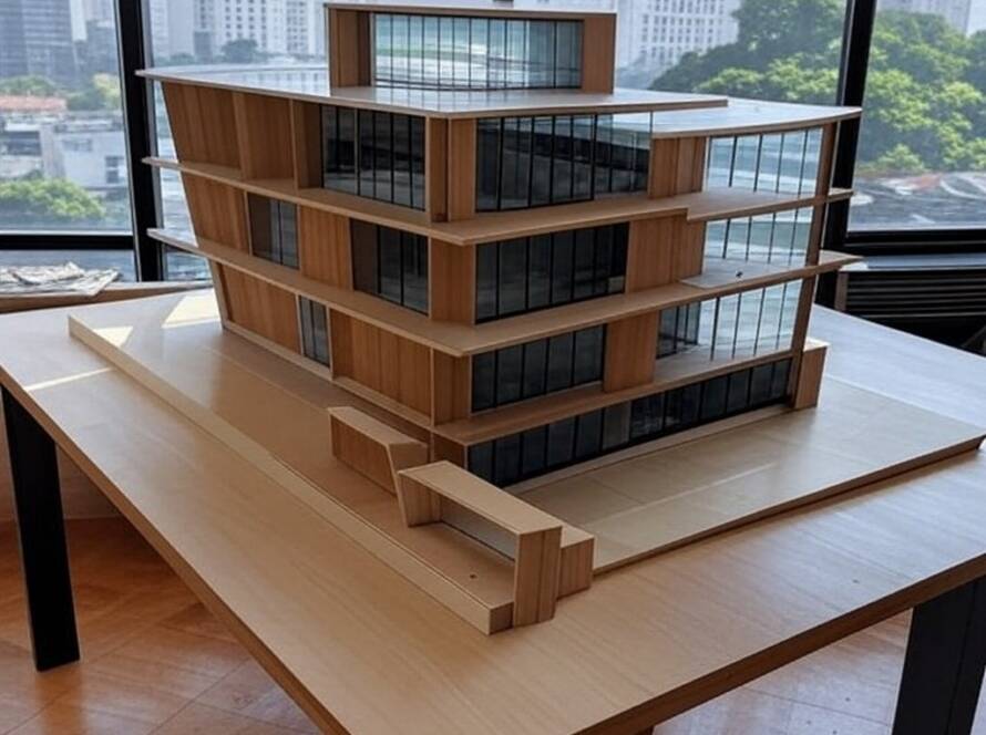 Modelo conceitual de museu moderno em estúdio de arquitetura brasileiro, inspirado em projeto para Helsinki.