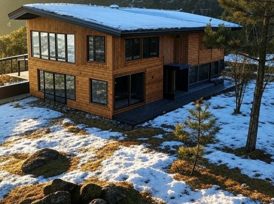 Chalé moderno em estilo alpino na Serra da Mantiqueira, reinventando vida serrana com design contemporâneo.