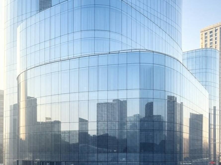 Fachada ondulante de vidro translúcido da loja flagship da Tiffany & Co. em Pequim, projetada pela MVRDV.