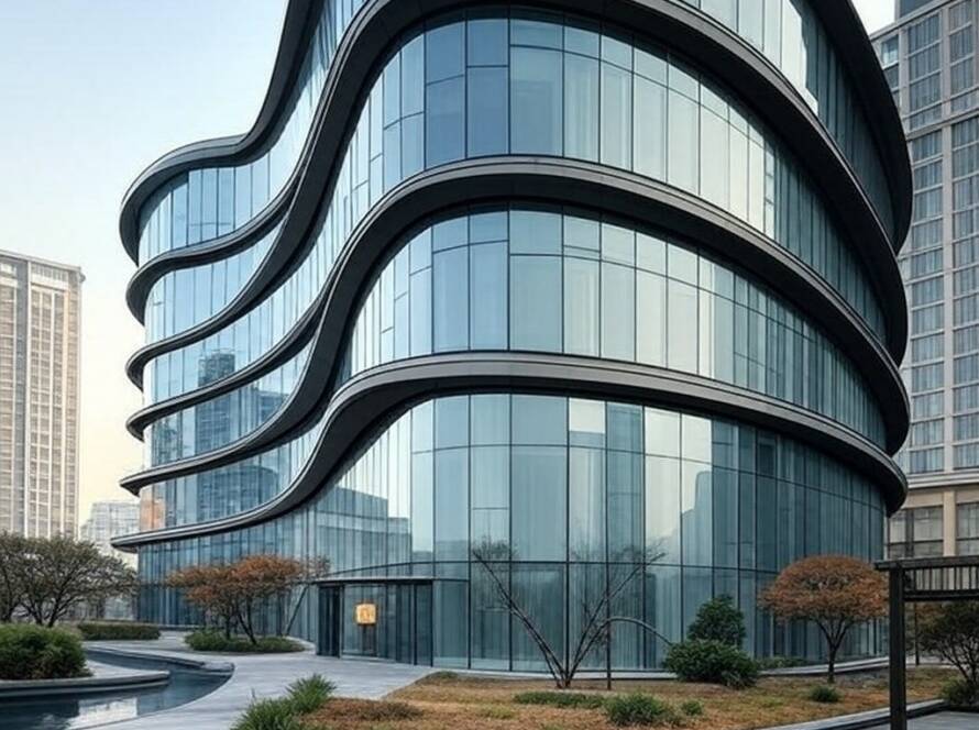 Biblioteca moderna com colunas habitáveis projetada por Zaha Hadid Architects em Hangzhou, China.