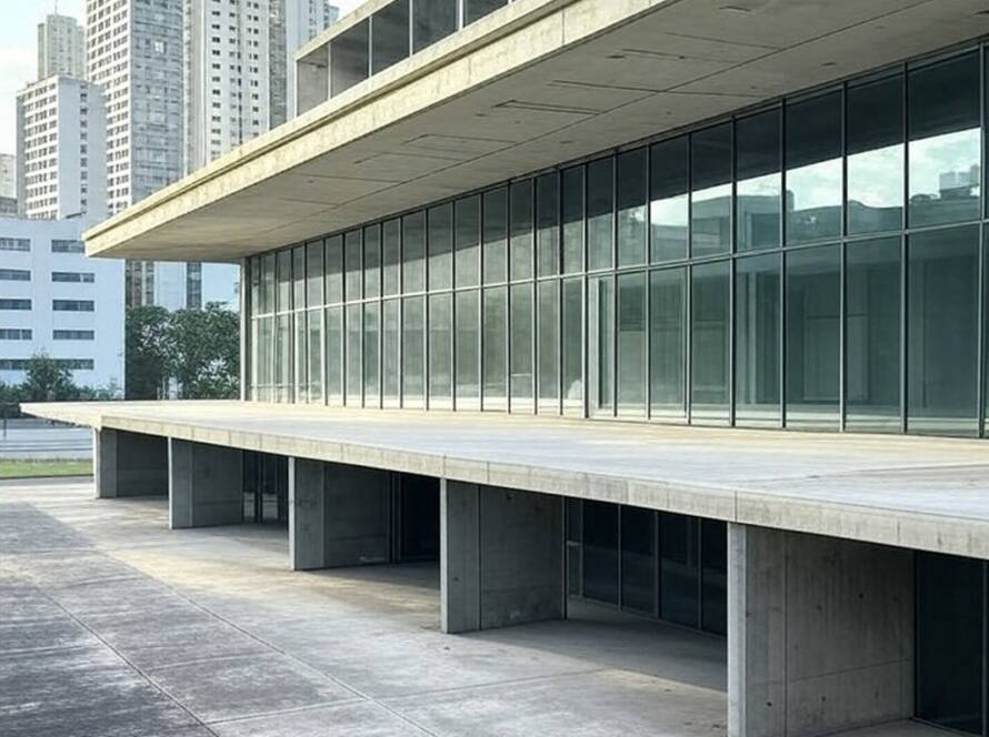 Antigo canteiro de obras transformado em Museu de Empatia em Hangzhou, com estruturas urbanas integradas.