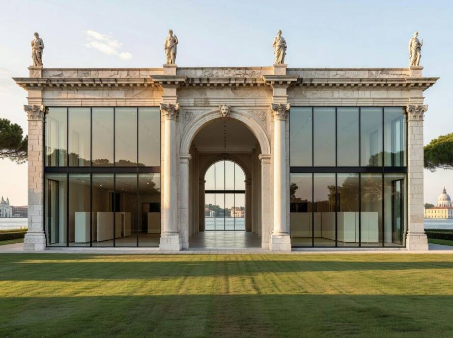 Pavilhão Central da Bienal de Veneza reformado e preparado para a exposição de 2026.