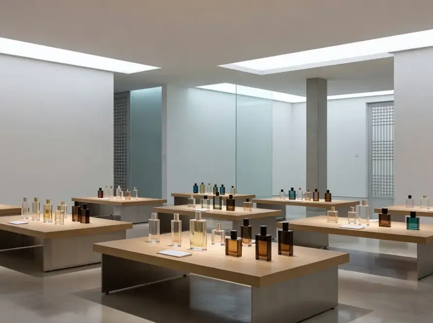 Exposição de design e fragrâncias em Seul com instalações artísticas modernas