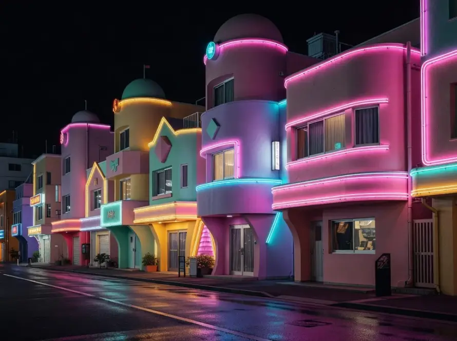 Fachadas de love hotels no Japão em série fotográfica